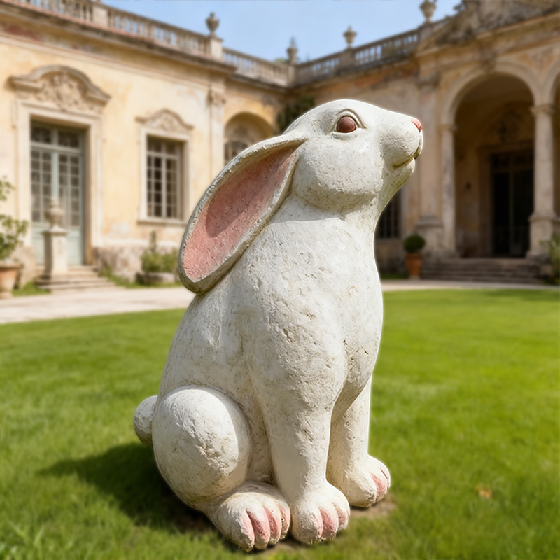 Marmurowa rzeźba królika zwierzęcego