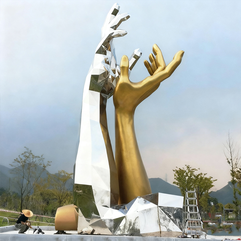 Zewnętrzna abstrakcyjna rzeźba artystyczna ze stali nierdzewnej