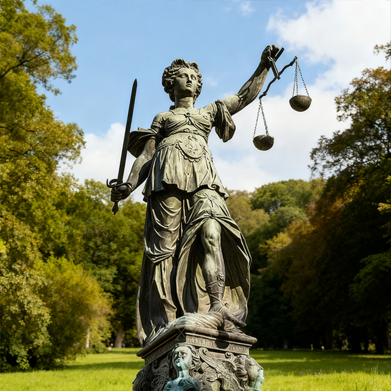 Rzeźba Lady Justice z brązu – model metalowy